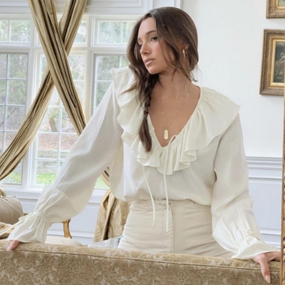 Cream WeWoreWhat Ruffled Blouse - Picture 2 of 4